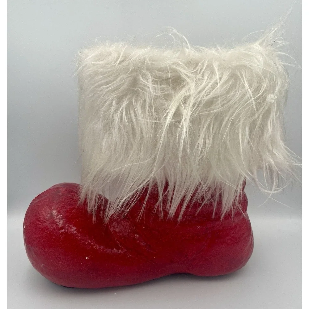 Vintage Paper Mache Large Santa Boot 11